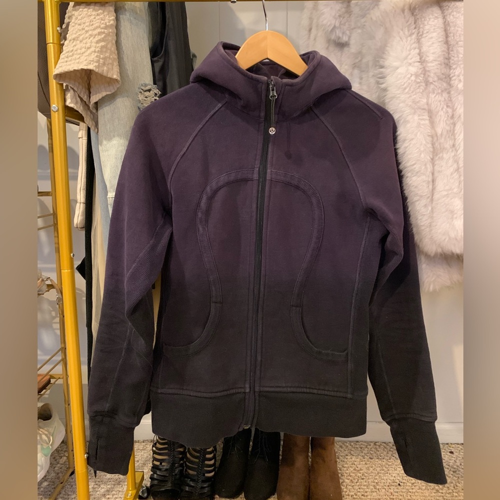 Lululemon- SCUBA Black and Purple Zip-Up Hoodie
